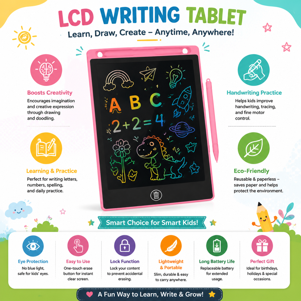 16-Inch LCD Writing Tablet – Large Reusable Digital Drawing & Writing Board