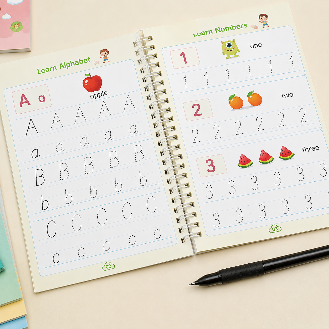 Magic Practice Copybook – Reusable Handwriting Practice Book for Kids