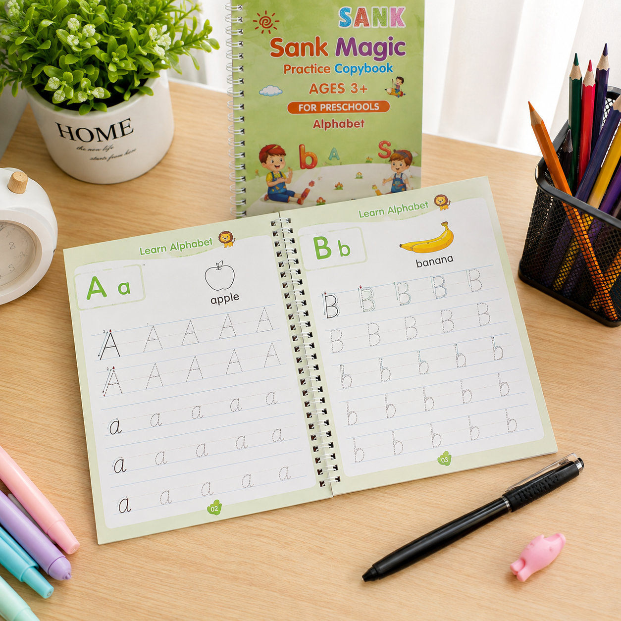 Magic Practice Copybook – Reusable Handwriting Practice Book for Kids