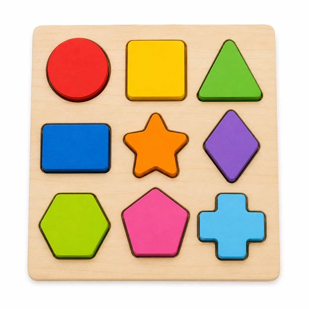 Wooden Shape Board – Shape Matching & Educational Puzzle Toy for Kids